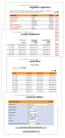 Mortgage Reduction Software sample pages