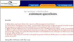 Mortgage Reduction Software FAQ sample page