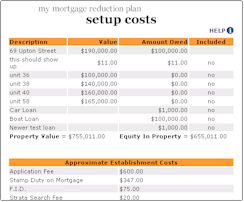 Mortgage Reduction Software Setup Costs sample page